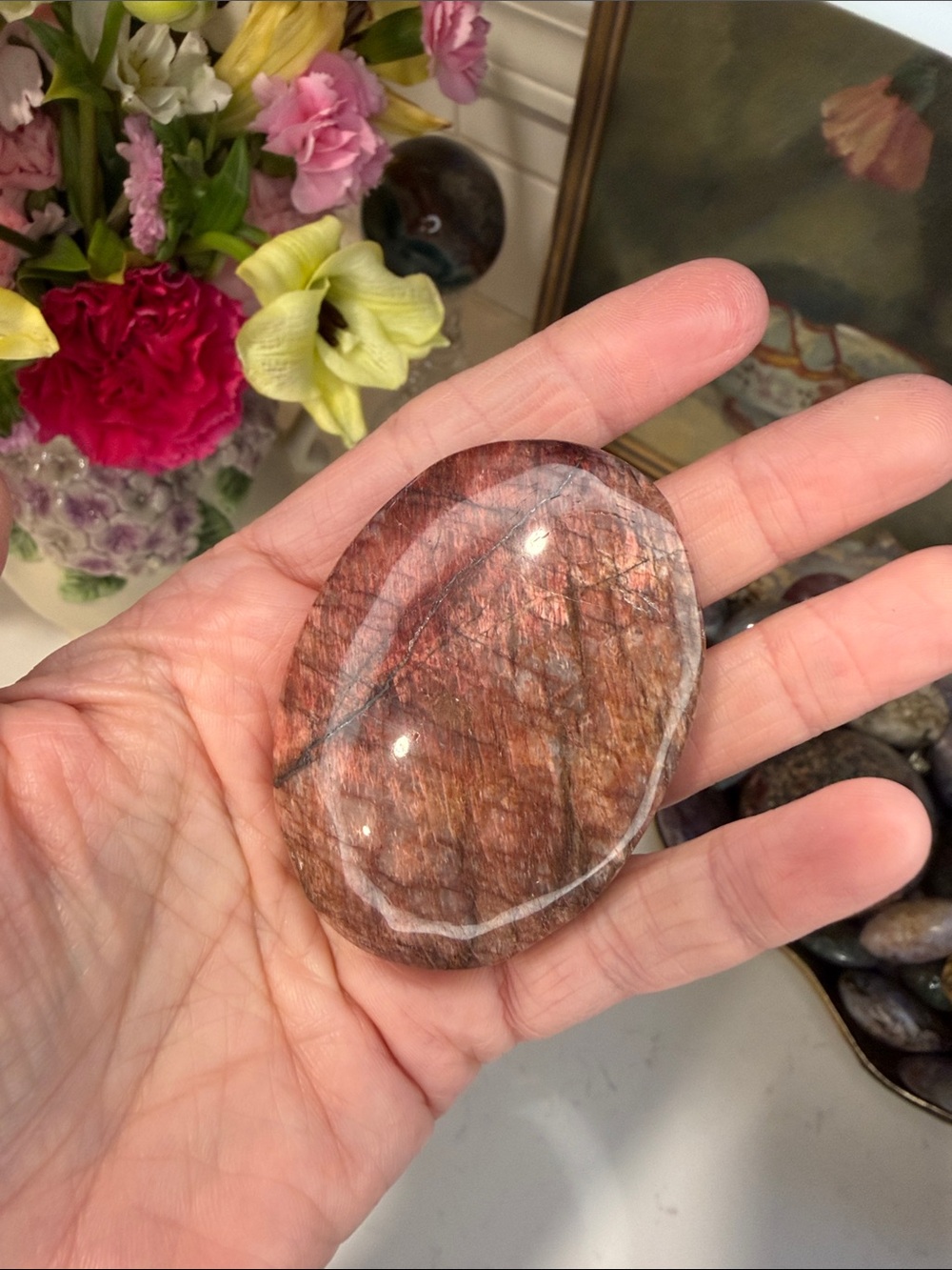 Pink Amazonite Palm Stone: C1006